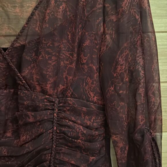 Ellie Tahari Sz Small Silk Whimsigoth Dark Romantic Y2K Babydoll Empire Blouse - Picture 3 of 14